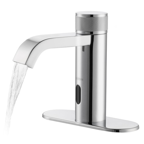 Faucets with Temperature Control Knob, Modern Chrome Sink Faucet Stainless Steel