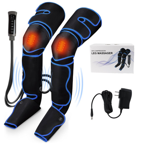 Leg Massager for Circulation and Pain Relief Thigh Compression Massager with 6 Modes 3 Vibration Knee Massage with Heat