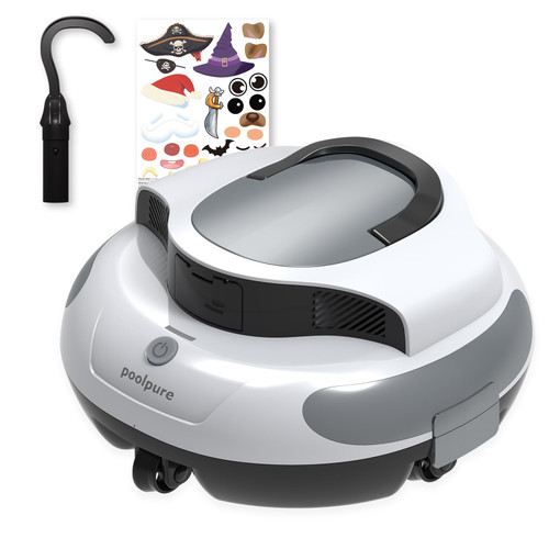 POOLPURE AquaGuard SE II Cordless Robotic Pool Cleaner - 120Min Runtime with 5000mAh Battery, Dual 30W Motor Power for Above Ground & Inground Pools