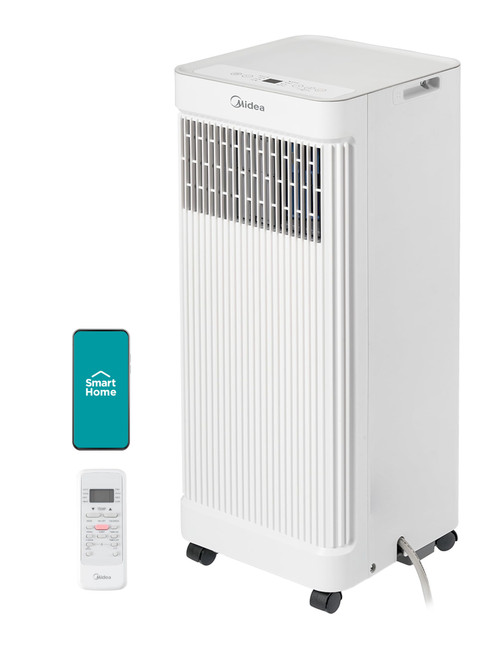 Midea 8,500 BTU ASHRAE (5,000 BTU SACC) Portable Air Conditioner, Smart Control, Cools up to 150 Sq. Ft., with Dehumidifier & Fan mode