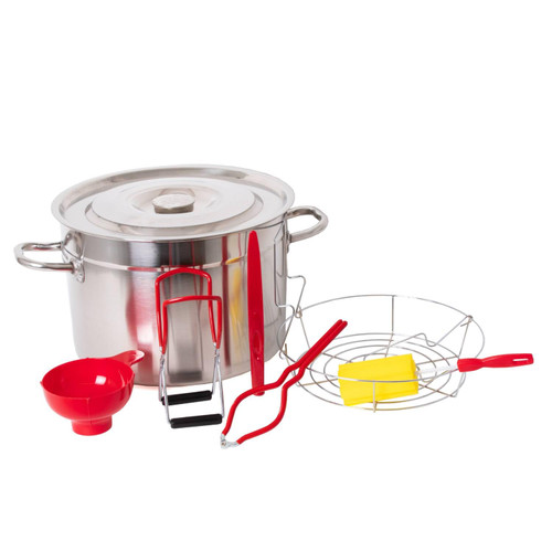 Starter Canning Kit, Essential 7 Pc Set with Stainless Steel Water Bath Canner Stockpot