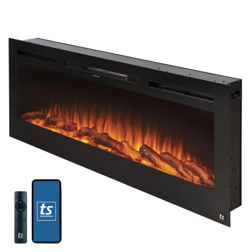 Touchstone Smart Electric Fireplace-The Sideline 50" Wide-in Wall Recessed - 30 Realistic Ember Color/Flame Options
