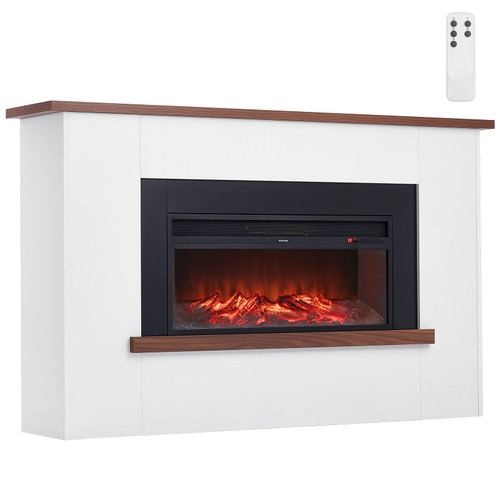 VEVOR 65.5 inch Freestanding Fireplaces, 1500W 5120BTU Fake Electric Fireplace Stove Heater with Mantel, Overheating Protection