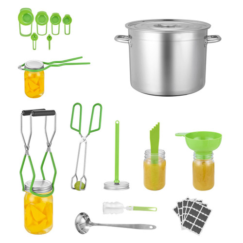 Happybuy Canning Supplies Starter Kit, 11-Piece Stainless Steel Water Bath Canning Kit for Beginners