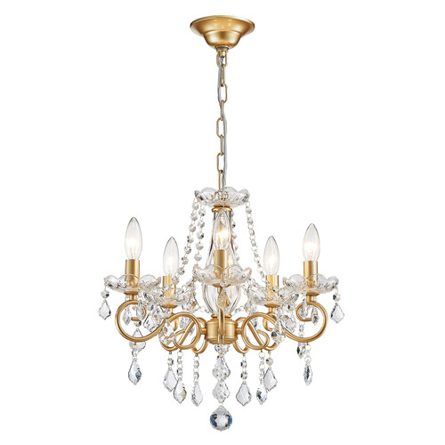 Mini Crystal Chandelier K9 Crystal Gold Chandelier for Living Room Bedroom Dining Room