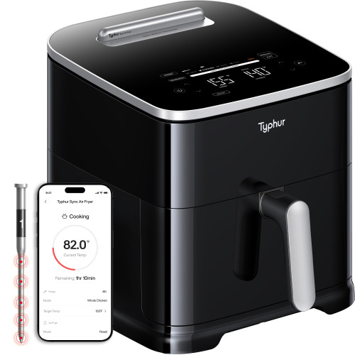 Typhur Sync 8QT AI Smart Air Fryer with Built-in Wireless Meat Thermometer