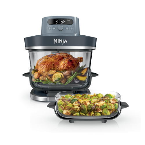 Ninja Crispi Pro 6-in-1 Glass Air Fryer | 450°F, Nontoxic, 6qt & 2.5qt Containers & Lids | Microwave, Freezer, Dishwasher Safe