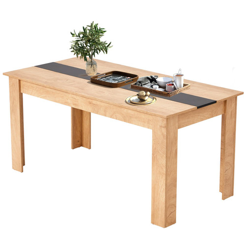 AVAWING Wood Dining Table for 6-8, 63" L x 31" W x 30" H Large Farmhouse Rectangular Tables