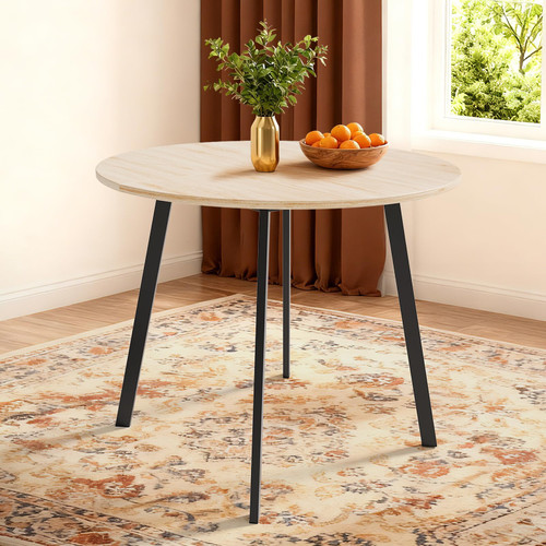 VINGLI Round Dining Table for 2-4, 35in Modern Dining Room Table with Metal Base