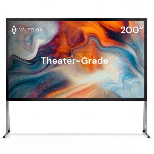 Valerion 200" Outdoor Projector Screen with Stand – 3-Min Setup, Wheeled Carry Bag, 4K/8K UHD Support, Freestanding, Portable Alloy Frame, 16:9 HD, Lightweight for Camping, Backyard, Home Theater