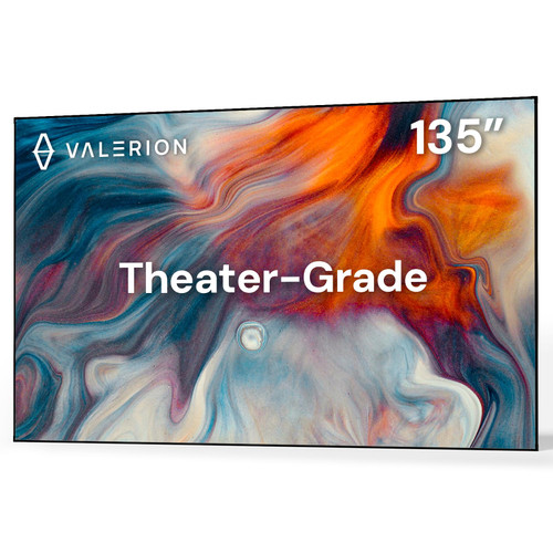 Valerion 135-inch Fixed Frame Projector Screen, 1.3 dB Gain, 80% PQE, 4K/8K Ultra HD, 3D Wall Mount Projector Screen, Works with Long Throw, Short Throw & Ultra Short Throw Projectors