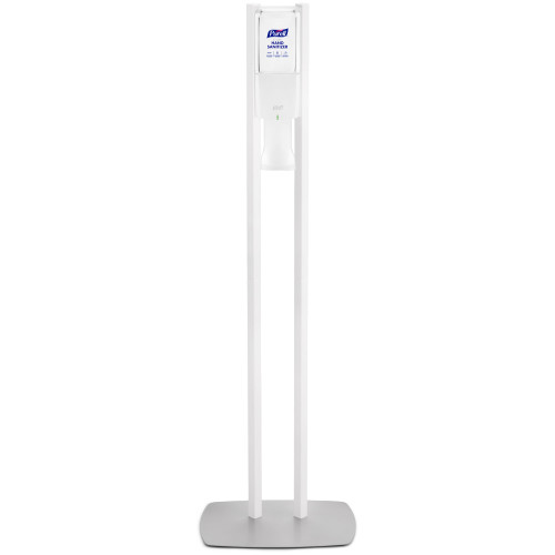Dispenser Floor Stand with White Automatic Hand Sanitizer Dispenser