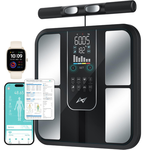 Bathroom Scale with BMI Body Fat Muscle Mass, Body Composition Scale, 7-in-1 Large VA Display
