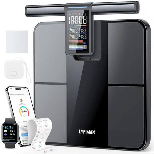 Body Composition Measurement,8 Electrodes Digital Bathroom Scale,with 5.25-inch VA Color Screen on Retractable