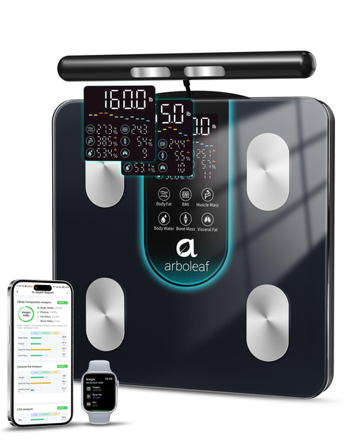 Bathroom Scale with 7-in-1 Display for BMI Body Fat Muscle Mass, Segmental Full Bo