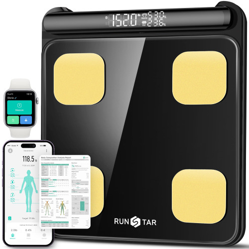 Bathroom Scale with BMI, Body Fat Percentage & Muscle Mass to 28 Body Composition and Printable