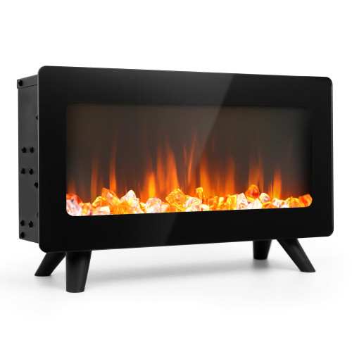 16" Small Freestanding Electric Fireplace Heater - Fire Places Electric Fireplace Stove with Realistic 3D Flames