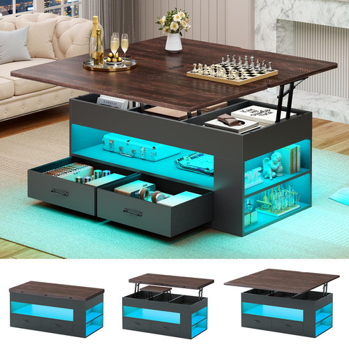 Itaar Lift Top Coffee Table, 4 in 1 Coffee Tables with Storage and Hidden Compartment