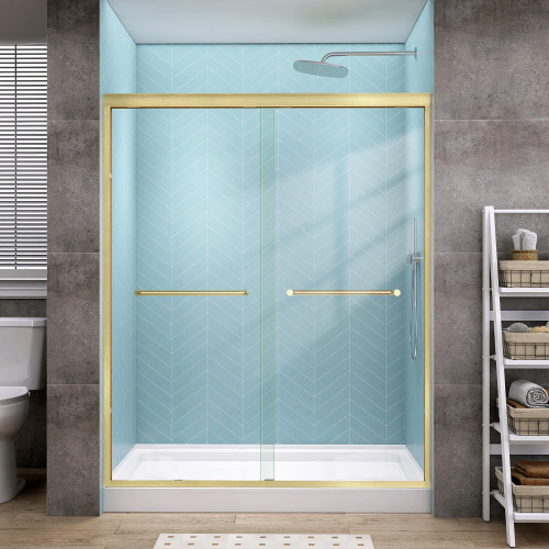 Bathroom Glass Shower Sliding Doors,1/4 inch Clear Tempered Glass Door