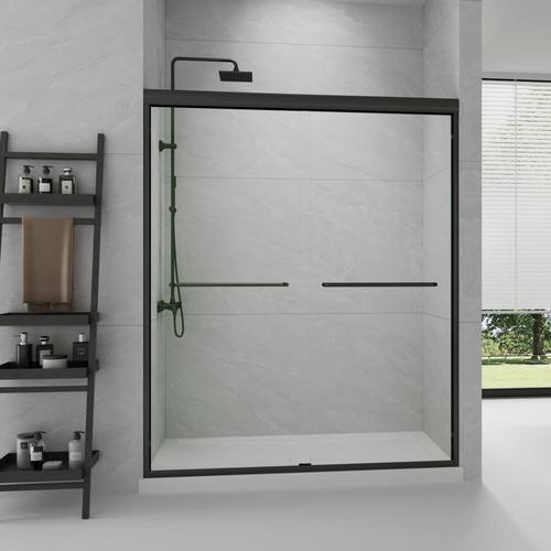 Sliding Shower Door W: 60 x H:72 Inches, Bathroom Sliding Door Easy