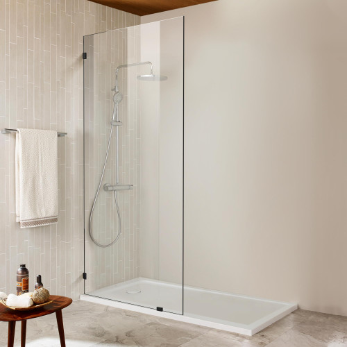 Bathroom Shower Door 20.5" W x 78.75" H, Frameless Fixed 3/8" (10mm) Thick Clear Tempered