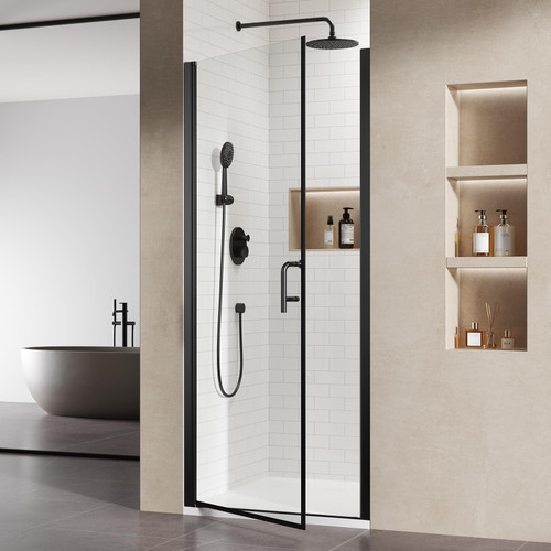 Shower Door,34 in. W x 72 in. H Hinged Single Panel Swing Glass Shower Door