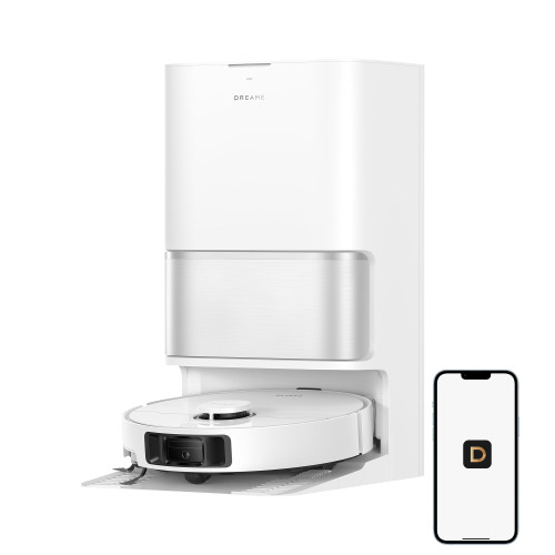DREAME L40 Ultra Gen 2 Robot Vacuum and Mop with 25,000Pa Suction, Extendable Side Brush and Mop, All-in-One Self-Emptying & Cleaning Dock, Voice & App Control, White