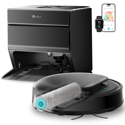 Lefant LiDAR Robot Vacuum and Mop, 18000Pa Suction, PSD 2.0 Obstacle Avoidance, All-in-One Robot Vacuum 120 Day Self-Emptying, Self Cleaning Roller Mop, Auto Drying, Supports 2.4G/5G WiFi, M5 Pro