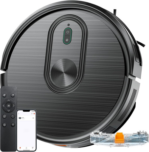 XIEBro Robot Vacuum and Mop Combo, 2 in 1 Vacuuming & Mopping Robot with Schedule, App/Bluetooth/Voice, 3200Pa Max Suction, Self-Charging Robot Vacuum Cleaner, Slim, Ideal for Hard Floor, Carpet