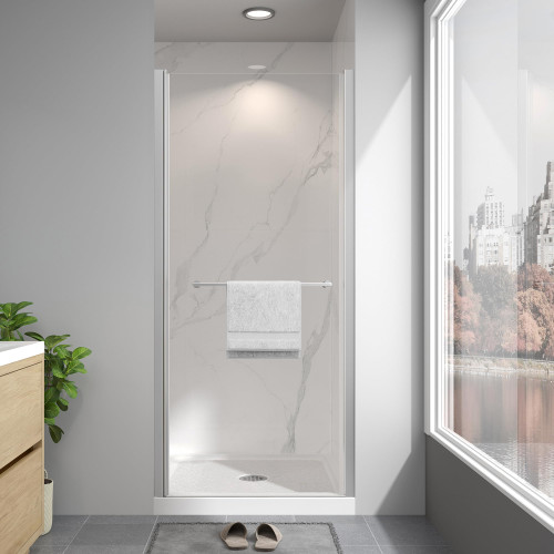 Shower Glass Doors with Nano Explosion-Proof Film Tempered Glass 1/4"(6mm)