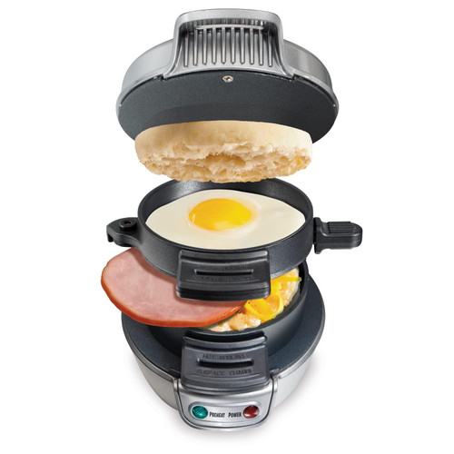 Hamilton Beach Breakfast Sandwich Maker with Egg Cooker Ring, Customize Ingredients