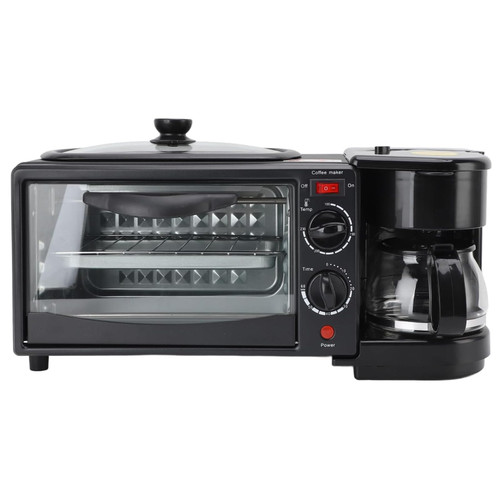 3-in-1 Breakfast Station with Toaster Oven, Coffee Maker, and Griddle