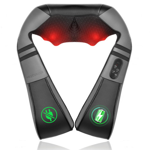 Medcursor Neck Massager with Heat - Deep Tissue Pain Relief, Rechargeable Shiatsu Neck and Shoulder Massager, Ideal Choice for Men, Women, Mom & Dad