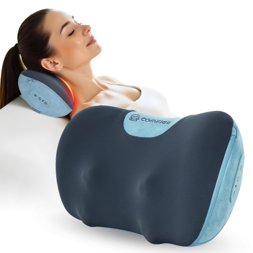 COMFIER Shiatsu Neck and Back Massager with Heat, Neck Massager Pillow with 3D Kneading Deep Tissue, Cordless & Portable, Soothes Muscle Tension at Home, Office, Travel,Ideal for Men & Women