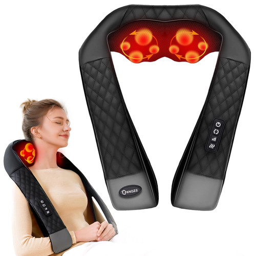 Shiatsu Neck and Back Massager with Heat, Neck and Shoulder Massager, 4D Deep Tissue Kneading Massage for Leg, Full Body Muscle Pain Relief, Ergonomic Design, Ideal Gifts for Women Men, Not Cordless