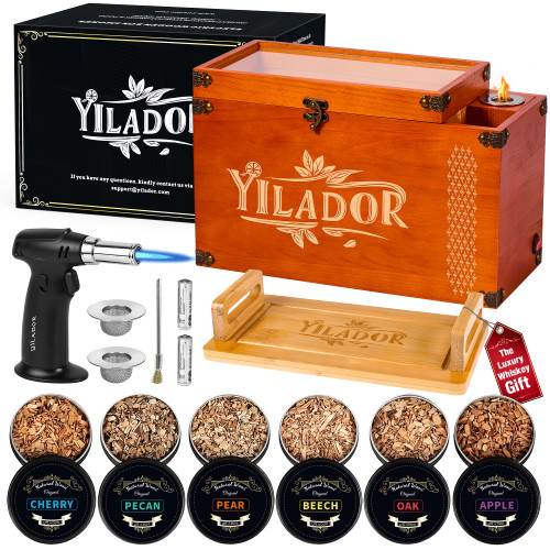 Old Fashioned Smoker Kit – Premium Wooden Gift Box for Whiskey & Cocktails