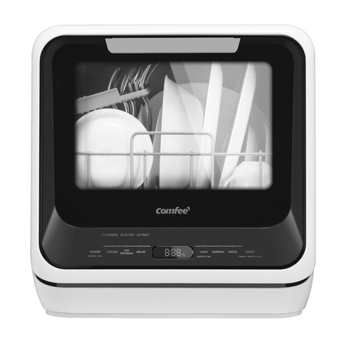 Portable Mini Dishwasher Countertop with 1.32Gal Built-in Water Tank for Apartments& RVs, No Hookup Needed