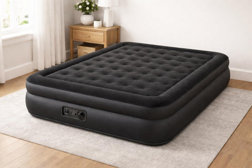 Queen Air Mattress with Built-In Electric Pump, 10-Inch Inflatable Bed with Pillow Rest Surface, 600 lb Weight Capacity