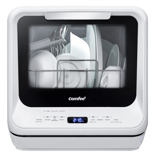 COMFEE' Portable Dishwasher Countertop with 5L Built-in Water Tank, No Hookup Needed