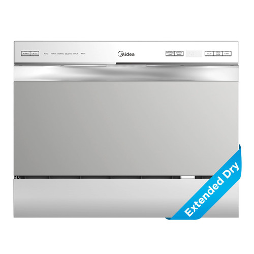 Midea MDC22P2ASS Countertop Dishwasher, 6 Place Settings & 6+2 Washing Cycles Portable Dishwashers, Energy Star Dish Washer for Dorm, RV & Apartment, Silver