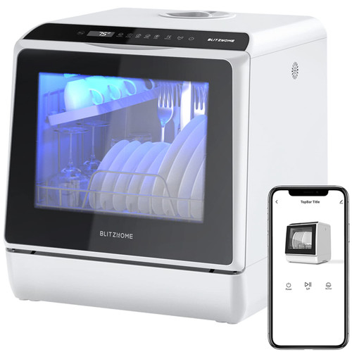 Portable Dishwasher Countertop, WIFI Smart Dishwasher