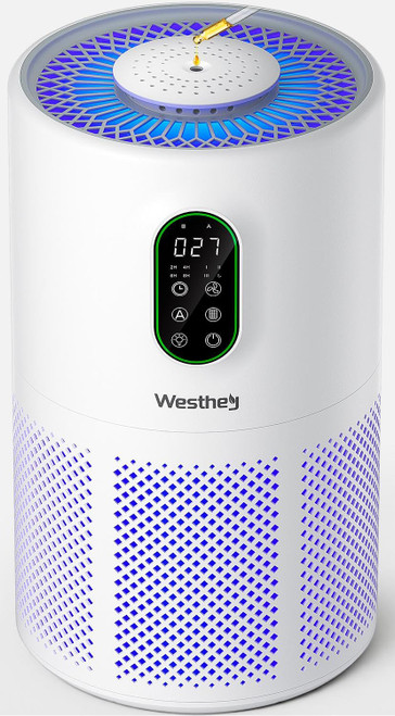 Air Purifiers for Home Large Room 1650 Ft² with Washable Filters, WESTHEY H13 HEPA Air Purifier with Fragrance Flowing Ambient Light Auto