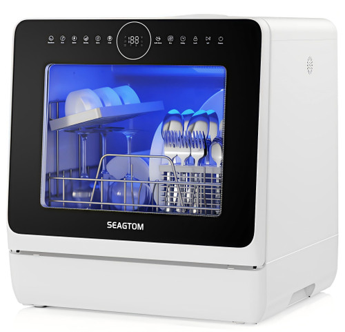 Dishwashers for Camping and Home with 5l Water Tank, Hose, LED Light, 10 Wash Programs