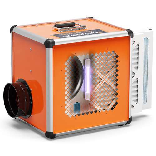 PURISYSTEMS Air Scrubber, Industrial/Commercial Air Purifier with Light/Ion Generator, 5-Stage Filtration, 800 sq.ft, 600 CFM