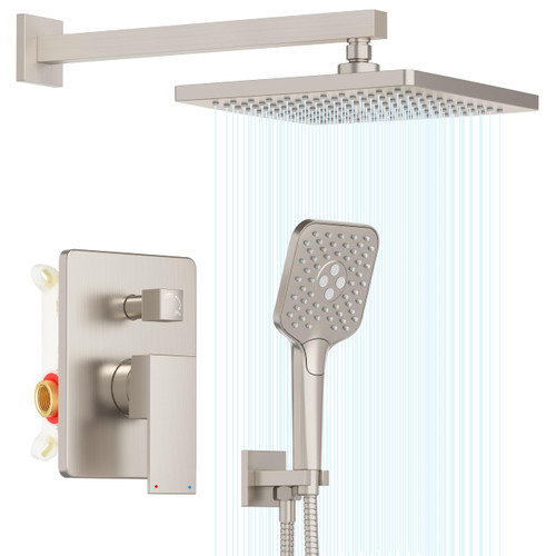 Shower Faucets Sets Complete for Bathroom with High Pressure 10" Rain Shower head a