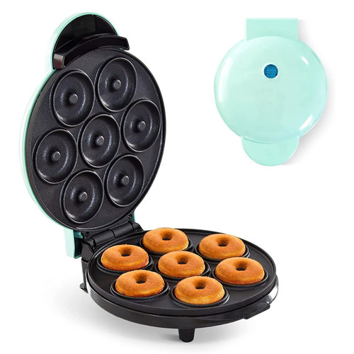 Mini Donut Maker, 750W Donut Maker with Nonstick Surface, Makes 7 Donuts