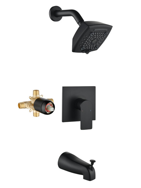 Shower Head and Handle Set 5 Inch Bathtub Faucet Shower Faucet with 6-Spray Shower Head Shower