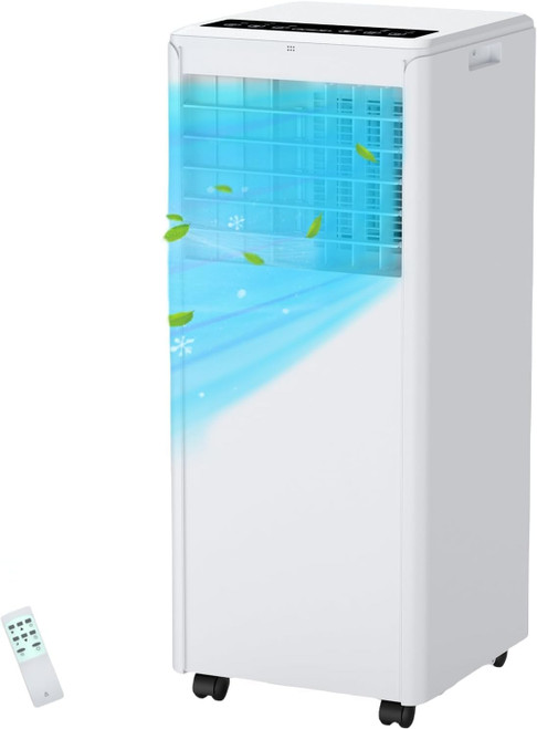 Patikuin Portable Air Conditioner with Exhaust Hose - Flexible Room Cooling, Dehumidification, Remote Control & Easy Mobility for Apartments, Dorms, Home Use