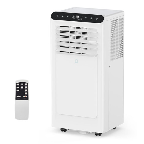 GlowSol 8,000 BTU 3-in-1 Portable Air Conditioner: Cools, Fan & Dehumidifies Up to 350 Sq.Ft - Remote, 24H Timer for Home/Office