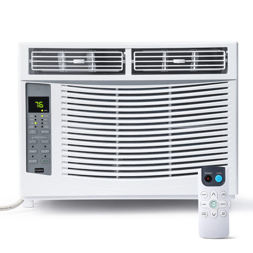 Adoolla Window Air Conditioner 6,000 Btus, Turbo Fast Cooling Up to 250 Sq.Ft. Flexible Window Opening(T Design), Window AC Unit with Remote & APP Control, Easy Install Kit, Auto Restart, 24H Timer